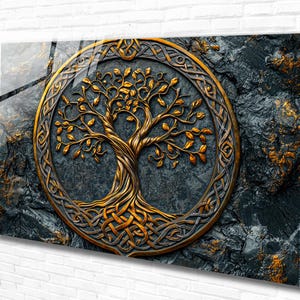 Tree Life Tempered Glass Wall Art Abstract , Panoramic Wall Art, Extra Large Wall Art, Tempered  Glass Backsplash , Modern Wall Hanging
