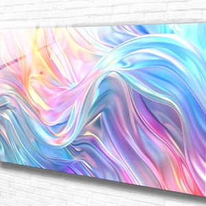 Tempered Glass Wall Art- Colorful Abstract Decor,Panoramic Wall Art,Extra Larrge Wall Art, Houeswarming gift,Office gift,Modern Wall Hanging
