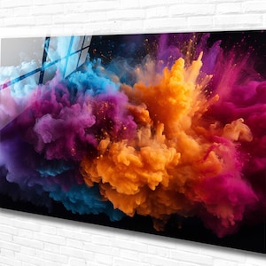 Tempered Glass Wall Art Colorful Abstract Design, Home Art Decor, Extra Large Wall Art, Office Gift, Modern Wall Hanging, Print Art Decor
