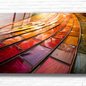 Colorful Tempered Glass Wall Art Abstract ,Panoramic Wall Art,Extra large Wall Art, Houeswarming Gift, Office Gift, Modern Wall Hanging