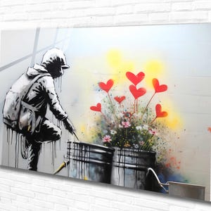 Banksy Tempered Glass Wall Art -Gaffiti wall art - Street Art - Glass Printing Wall Art - Graffiti - Home Decor - Gift Idea Printing Glass
