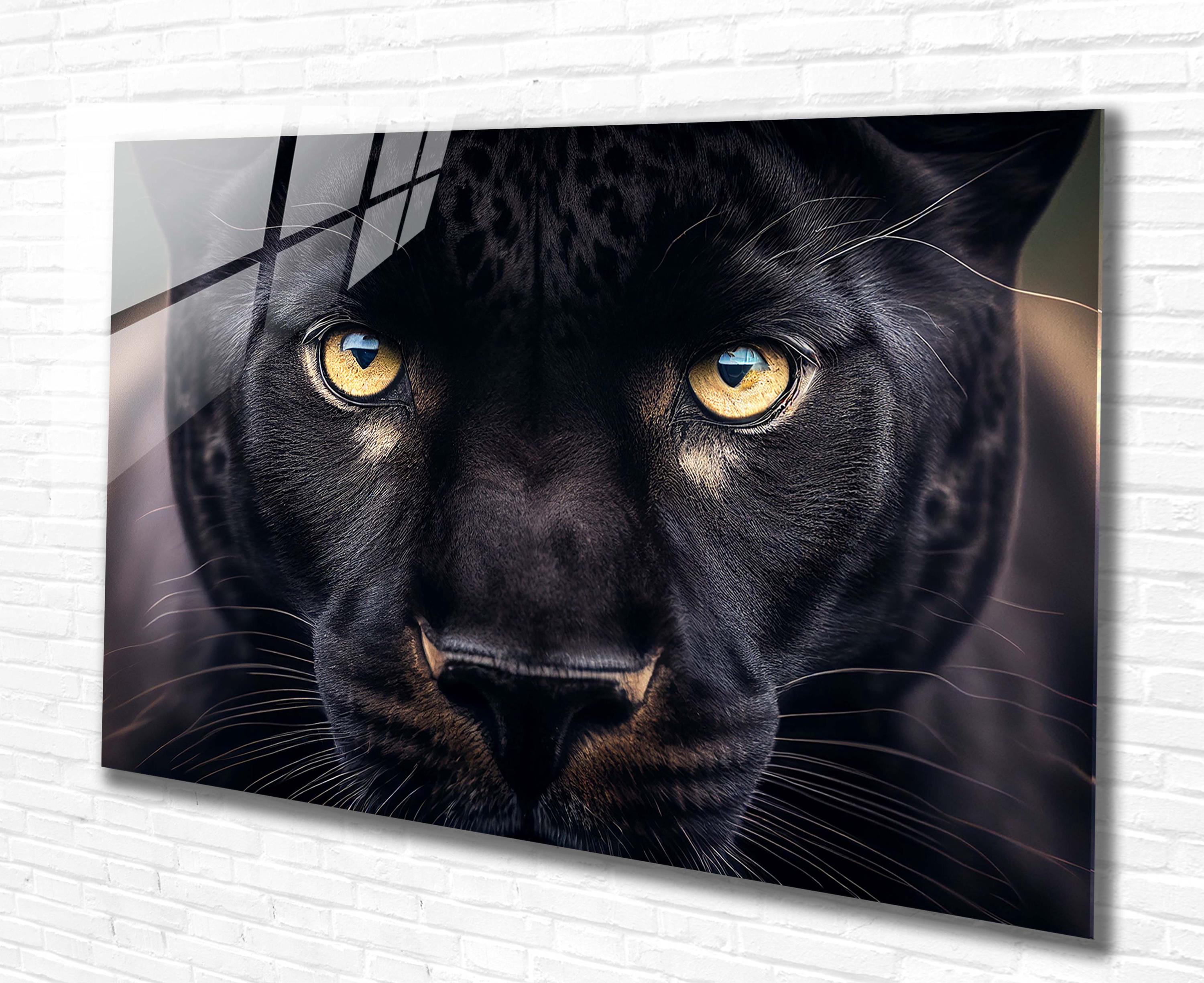 Leopard Tempered Glass Wall Art Animals Panther,Panoramic wall Art,Extra large Wall Art,houeswarming gift,Office gift,Modern Wall hanging