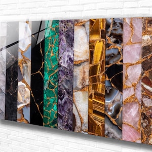 Colorful Granit Tempered Glass Wall Art Abstract ,Panoramic Wall Art,Extra large Wall Art,Houeswarming Gift,Office Gift, Modern Wall Hanging