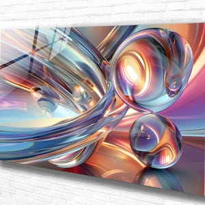 Tempered Glass Wall Art Abstract Bubble ,Panoramic wall Art,Extra large Wall Art, Colorful Design houeswarming Office gift, Contemporary Art