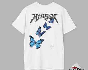 Y2K-Schmetterlingsgrafik-T-Shirt | Vintage-Grunge-Streetwear-T-Shirt | Unisex-Shirt im Gothic-Stil | Alternatives Grafik-T-Shirt | Retro-Y2K-Mode