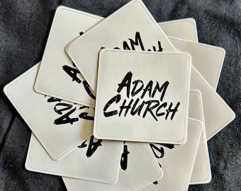 Adesivos quadrados da igreja de Adão Branco