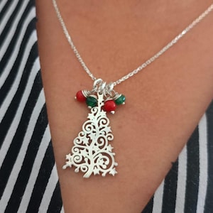 Sterling Silver Christmas Tree Necklace: Festive Holiday Pendant