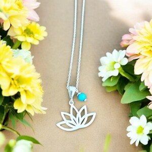 Lotus Pendant Necklace, STERLING SILVER 925 Floral Mandala Talisman Amulet Lotus Flower Good Luck Gift