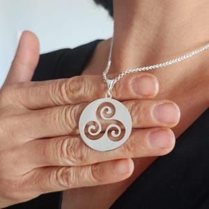 Triskelion Pendant Necklace 925 Sterling Silver, Celtic Jewelry, Triple Charm, Triskelion Pendant, Pagan Necklace, Spiritual Jewelry