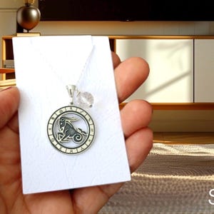 Capricorn Zodiac Pendant Necklace, Capricorn Medallion, Zodiac Necklace, Capricorn Astrology Necklace, Zodiac Capricorn Jewelry