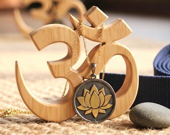 Sterling Silver Lotus Flower Necklace – Black Rhodium, 14K Gold Plated
