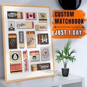 CUSTOM Matchbook Art Personalized Match Art Gift for Boyfriend Matchbook Wall Art Matchbook Customize Matchbox Artwork for Couples Gift