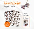 Custom Photo Heart Locket Prints, Printable Locket Photos, Heart Locket Size Photo, Digital Locket Image, Locket Picture Print, Love Locket