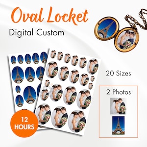 Benutzerdefinierte Foto Oval Locket Prints, druckbare Medaillon Fotos, Oval Foto für Medaillon, Herz Größe Medaillon Digitale Fotos für Geschenk, Foto in Medaillon
