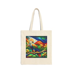 Philippine Heritage Tote Bag, Filipino Eagle and Map Canvas Bag, Pinoy Pride Shoulder Bag, Philippines Souvenir Shopping Tote Patriotic Gift