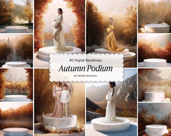 Autumn Marble Podium Backgrounds: Dreamy Stage Product Backdrops for  Maternity & Studio Photography (Digital Download)