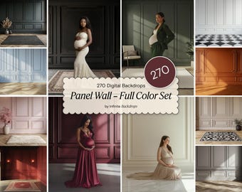 Moody Panel Wall Digital Backdrop: Fine Art Interior for Maternity Studio Photography (Digital Download)