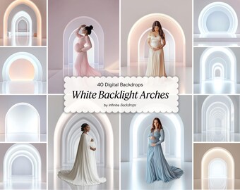 White Backlight Arches, Digital Backdrops, Backlight Arch Maternity Backdrop, Backlit Digital, Studio Backdrop Overlay, Fine Art Texture JPG