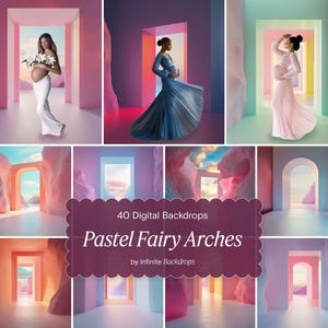Pastel Fairy Maternity Digital Arch Backdrop, Minimal Arch Digital Backdrops Overlays Studio Backdrop Overlays Fine Art Textures Pastel