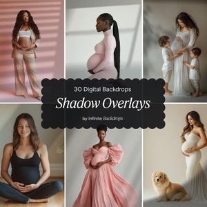 Shadow Overlays for Photoshop, Window & Botanic Shadow Overlays, Transparent PNG, Maternity Backdrops, Photoshop Shadow Effects