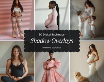 Shadow Overlays for Photoshop, Window & Botanic Shadow Overlays, Transparent PNG, Maternity Backdrops, Photoshop Shadow Effects