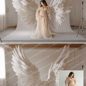 Angel Wings Digital Backdrop, White Studio Photography Background ...