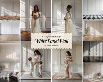 White Panel Wall Backdrop, Maternity Overlay, Photoshop Fine Art Texture, Portrait Studio Background, Couple Photo, Moody Interior Scene