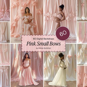 Kleine rosa Schleife Overlays Schwangerschaft Hintergrund Gender Reveal Hintergründe Baby Shower Hochzeit Band Studio Hintergründe Photoshop Overlays