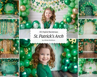 St Patrick's Day Arch Photo Digital Background: Spring Digital Backdrops (JPG Download)