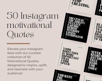50 Premium Instagram Motivational Quotes | Canva Template | Downloadable | Inspirational Quotes | Editable Templates | Luxury