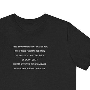 Six Merry Murderesses Quotes Unisex Jersey Short Sleeve Tee, Chicago, Chicago Musical, Holiday Gift, Theatre Gift