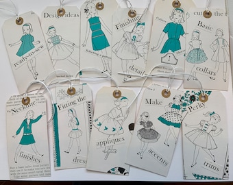 Vintage Simplicity Sewing for Children Tags, Set of 11