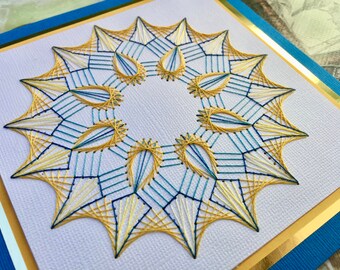 Snow Star Template and Instructions for Two Stitched Cards