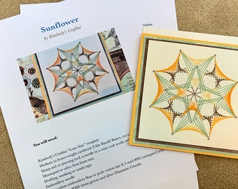 DIY Template and Instructions for Sunflower Stitched Cards