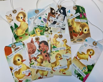 Fuzzy Duckling Little Golden Book Tags, Set of 8