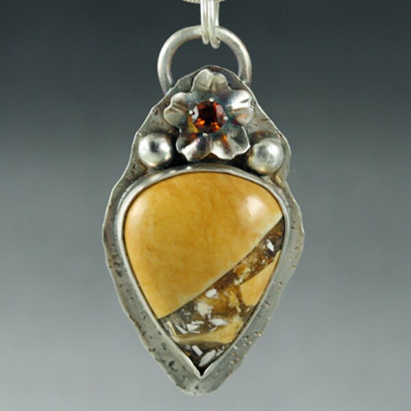 Brecciated Mookaite Jewelry, Mookaite Pendant, Yellow Citrine Jewelry