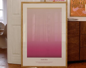 Cherry Blossom Gradient Poster, Pink Aura Art Print