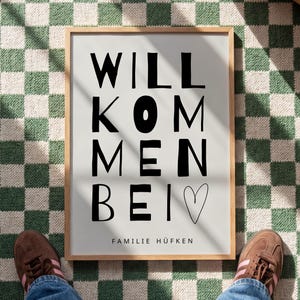 Poster Personalisiert Familienname | Moderne Wandkunst Wohnzimmer | Neutrale Deko Geschenk Einzug Liebe Zuhause