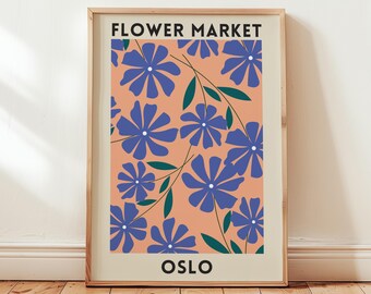 Mercado de flores de Oslo - Lámina artística, decoración exótica para el hogar