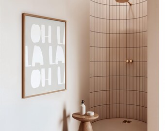 Oh La La Poster, Scandinavian Wall Art, Neutral Typography Print, Minimalist Poster, Beige Wall Decor, Modern Gallery Wall Print