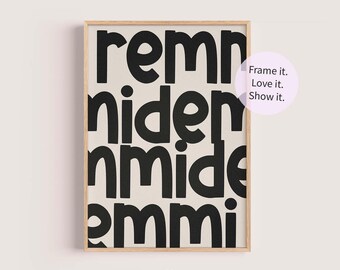 Remmi Demmi Poster – Bold Typography, Minimalist Scandinavian Print