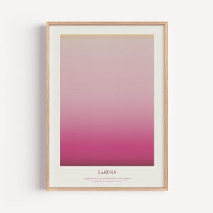 Poster Farbverlauf der Kirschblüte, Sanftes Pink zu Gelb – Perfekt für Naturliebhaber