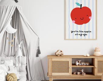 Apple Nursery Art Print, Kids Room Decor