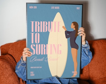 Retro Surf Art Print | 1960s Surfing Tribute Poster