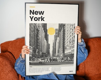 Vintage New York City Poster | Black & White NYC Street Photography