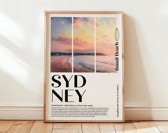 Poster Bondi Beach Surf Sydney: Vintage Coastal Australia Art