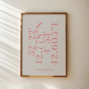 Personalisierbares Koordinaten Poster | Erstes Treffen, Hochzeitstag Geschenk | Individueller Ort Druck | Typografie | Geschenk für Paare