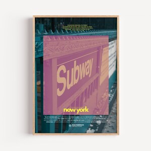 Poster della metropolitana di New York / Citazione del traghetto di Brooklyn / Fotografia del traghetto di Brooklyn che attraversa / Decorazione murale di Street Art / Poster con citazione ispiratrice