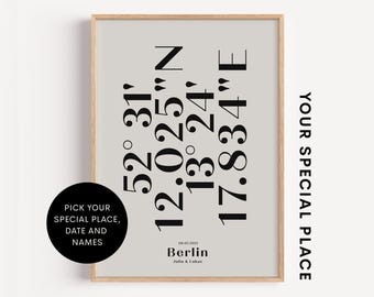 Personalized Coordinates Poster | Special Location Print