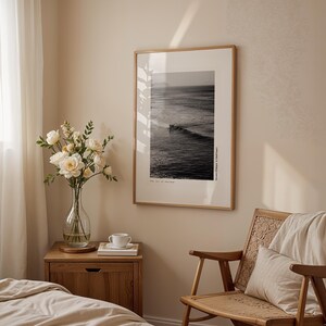 Retro Poster  Black and White Surfing – A nostalgic vibe with timeless waves, perfect for surf lovers and beach enthusiasts.